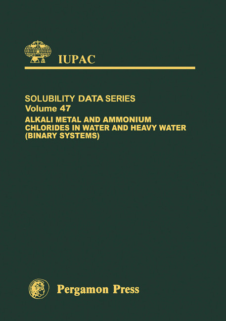 Alkali Metal and Ammonium Chlorides in Water and Heavy Water (Binary Systems) main product photo