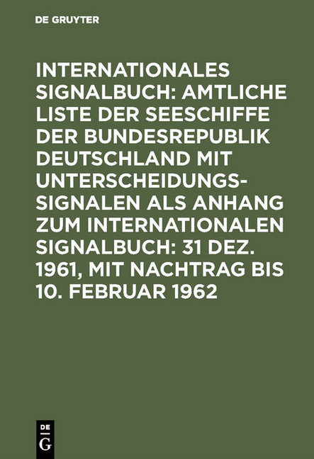 31 Dez. 1961, mit Nachtrag bis 10. Februar 1962 main product photo