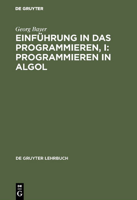 Einführung in das Programmieren, I: Programmieren in Algol main product photo
