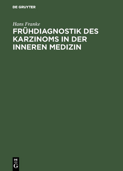 Frühdiagnostik des Karzinoms in der inneren Medizin main product photo