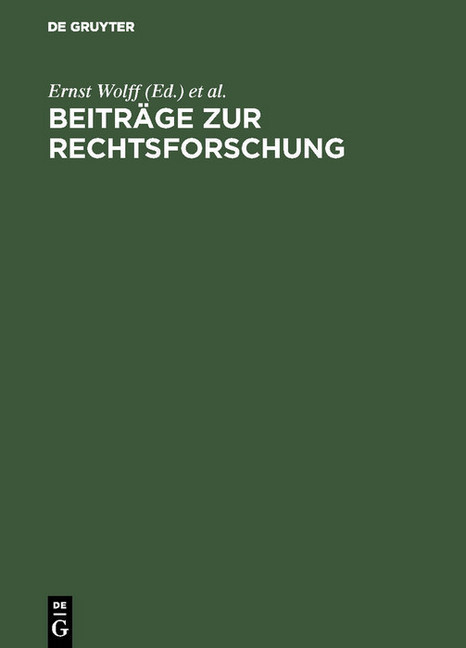Beiträge zur Rechtsforschung main product photo