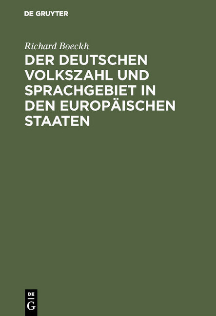 Der Deutschen Volkszahl und Sprachgebiet in den europäischen Staaten main product photo
