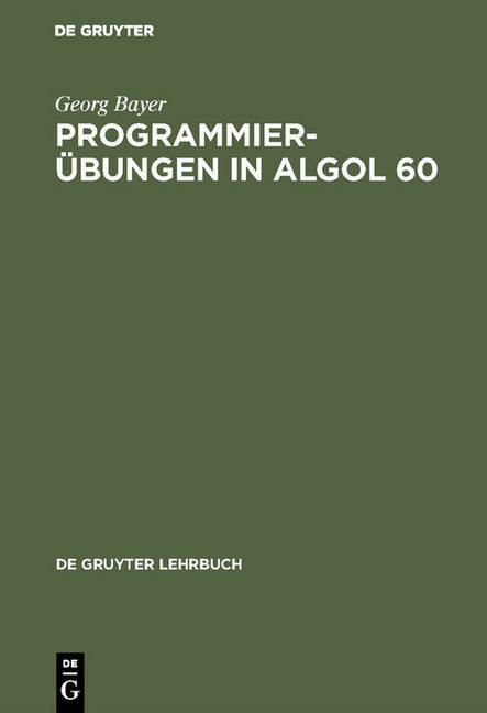 Programmierübungen in ALGOL 60 main product photo