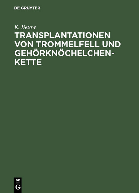 Transplantationen von Trommelfell und Gehörknöchelchenkette main product photo