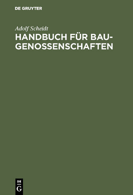 Handbuch für Baugenossenschaften main product photo