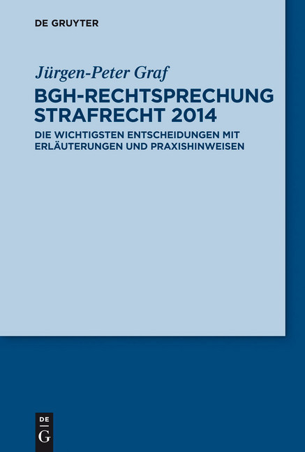 BGH-Rechtsprechung Strafrecht 2014 main product photo