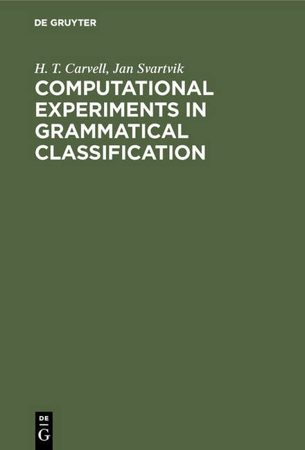 Computational Experiments in Grammatical Classification main product photo