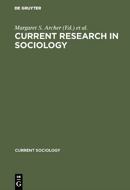 Current research in sociology main product photo