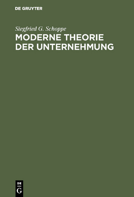 Moderne Theorie der Unternehmung main product photo