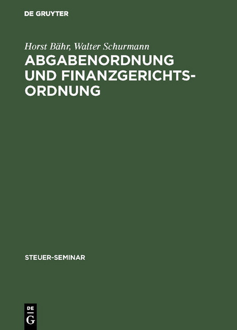Abgabenordnung und Finanzgerichtsordnung main product photo