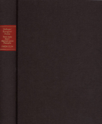 Forschungen und Materialien zur deutschen Aufklärung / Abteilung III: Indices. Kant-Index. Tetens-Index. Band 1: Stellenindex und Konkordanz zu Johann Nicolaus Tetens' 'Über die allgemeine speculativische Philosophie'