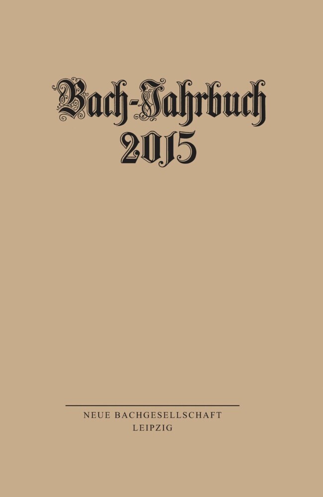 Bach-Jahrbuch 2015 main product photo