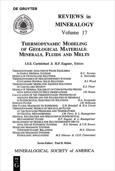 Thermodynamic Modeling of Geologic Materials main product photo