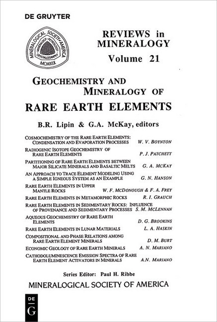 Geochemistry and Mineralogy of Rare Earth Elements main product photo