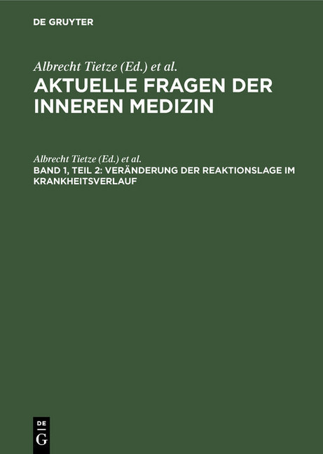 Veränderung der Reaktionslage im Krankheitsverlauf main product photo