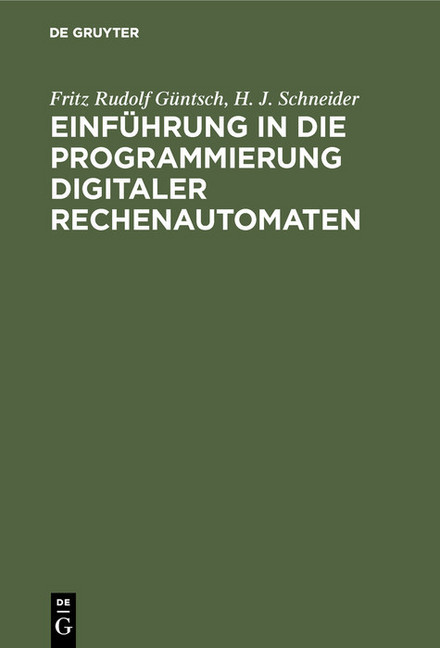 Einführung in die Programmierung digitaler Rechenautomaten main product photo