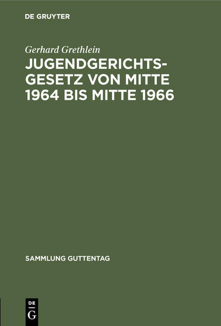 Jugendgerichtsgesetz von Mitte 1964 bis Mitte 1966 main product photo
