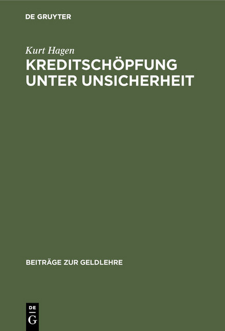 Kreditschöpfung unter Unsicherheit main product photo