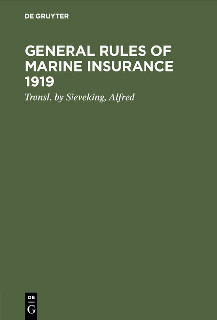 General rules of marine insurance 1919 main product photo