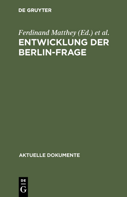 Entwicklung der Berlin-Frage main product photo