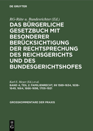 Familienrecht, 1589-1634, 1638-1649, 1664, 1666-1698, 1705-1921