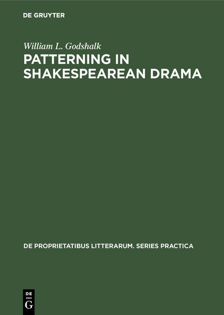 Patterning in Shakespearean Drama main product photo