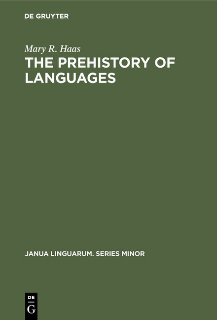 The Prehistory of Languages main product photo