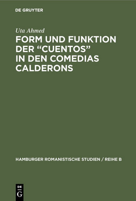 Form und Funktion der 'Cuentos' in den Comedias Calderons main product photo