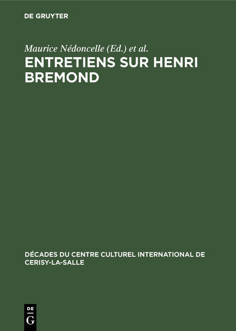 Entretiens sur Henri Bremond main product photo