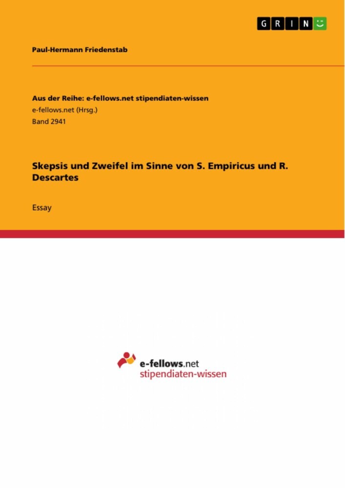 Skepsis und Zweifel im Sinne von S. Empiricus und R. Descartes main product photo