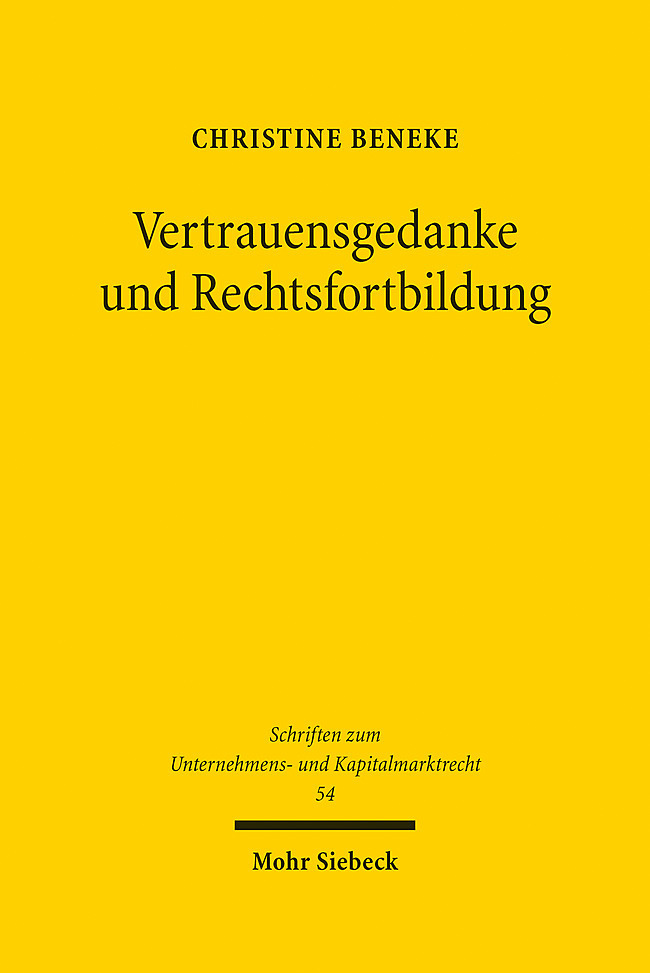 Vertrauensgedanke und Rechtsfortbildung main product photo