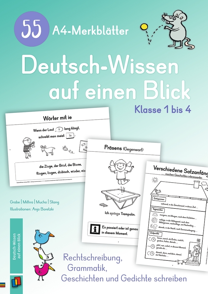 55 A4-Merkblätter Deutsch-Wissen auf einen Blick - Klasse 1 bis 4 main product photo