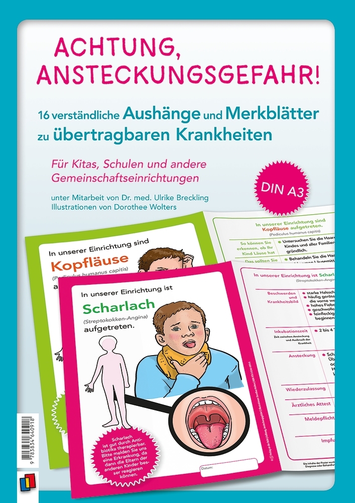 Achtung, Ansteckungsgefahr! - 16 verständliche Aushänge und Merkblätter zu übertragbaren Krankheiten main product photo