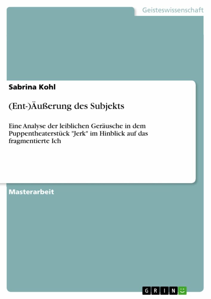 (Ent-)Äußerung des Subjekts main product photo