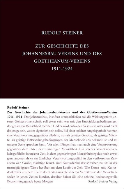 Zur Geschichte des Johannesbau-Vereins und des Goetheanum-Vereins 1911-1924 main product photo