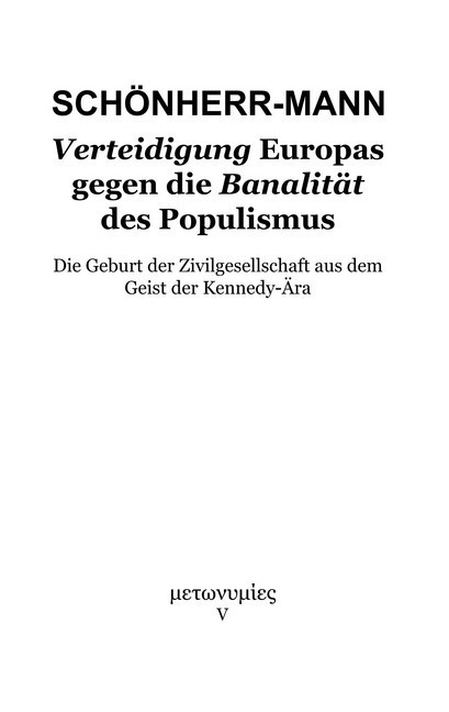 Verteidigung Europas gegen die Banalität des Populismus main product photo