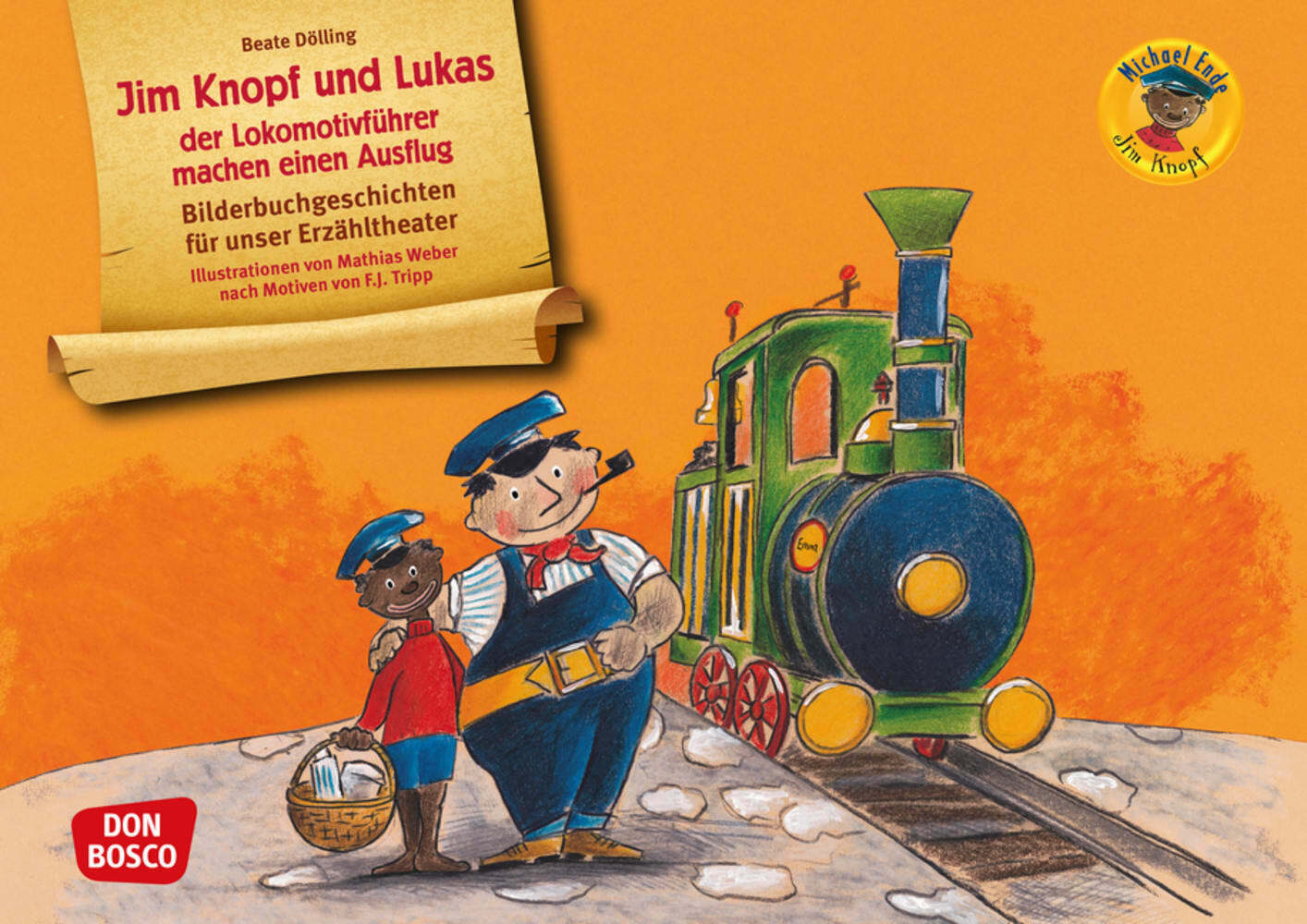 Jim Knopf und Lukas der Lokomotivführer machen einen Ausflug. Kamishibai Bildkartenset main product photo