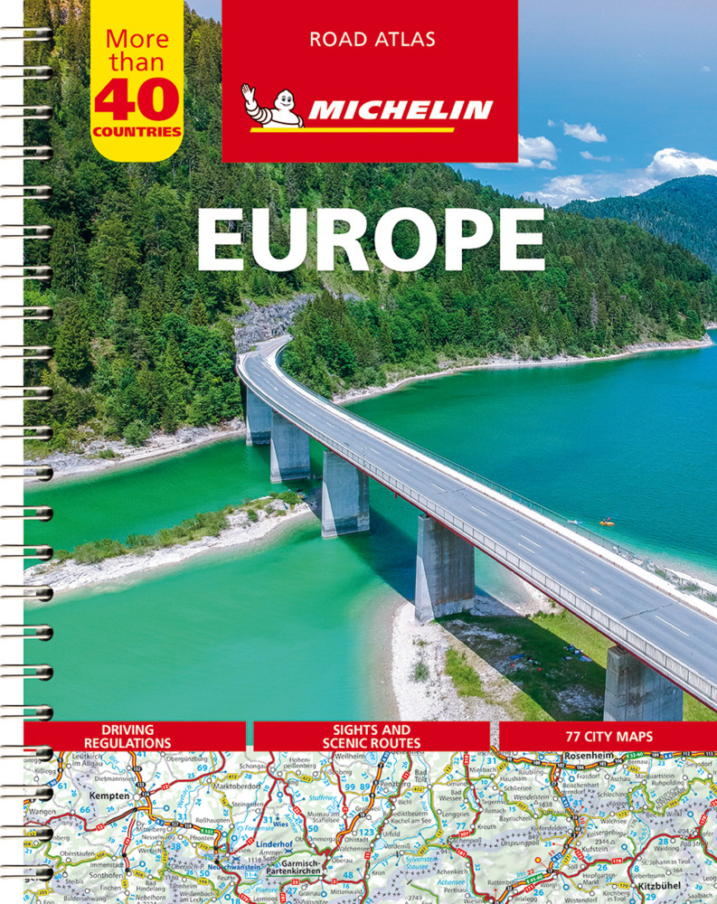 Michelin Straßenatlas Europa mit Spiralbindung. Michelin Atlas routier Europe main product photo