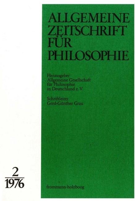 Allgemeine Zeitschrift für Philosophie: Heft 1.2/1976 main product photo