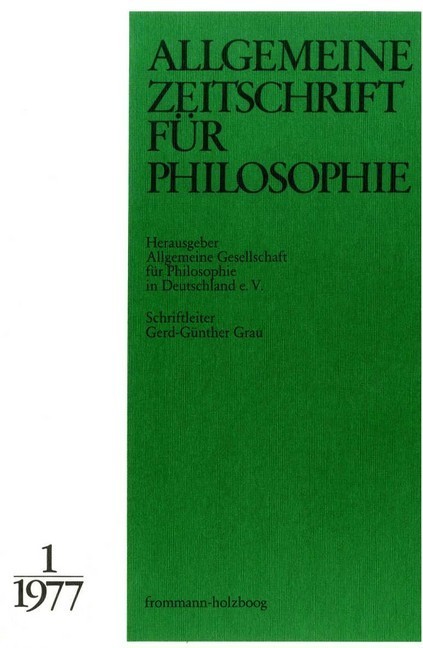 Allgemeine Zeitschrift für Philosophie: Heft 2.1/1977 main product photo