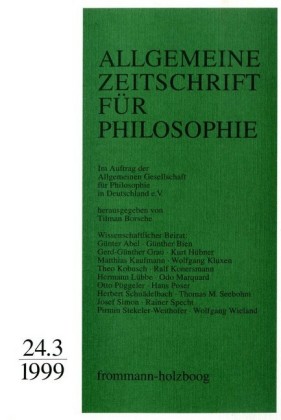 Allgemeine Zeitschrift für Philosophie: Heft 24.3/1999