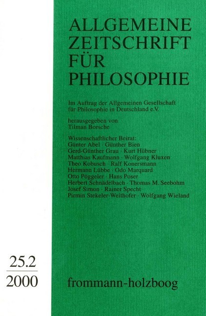 Allgemeine Zeitschrift für Philosophie: Heft 25.2/2000 main product photo