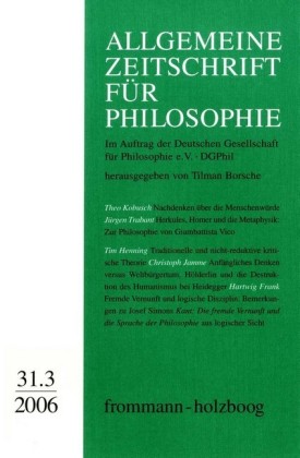 Allgemeine Zeitschrift für Philosophie: Heft 31.3/2006