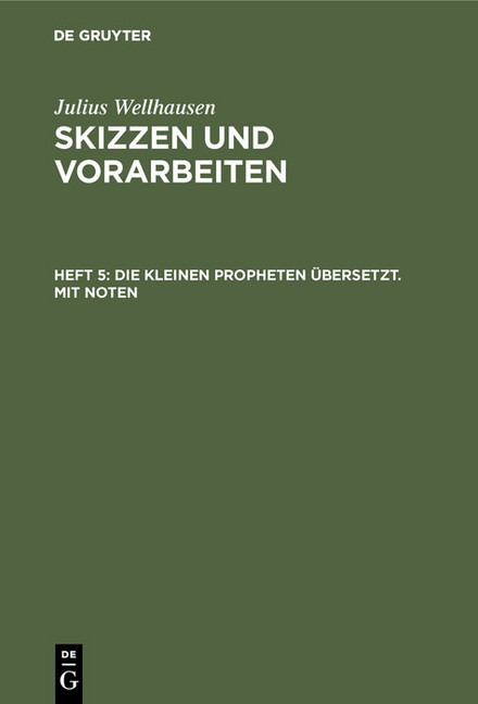 Die kleinen Propheten übersetzt. Mit Noten main product photo