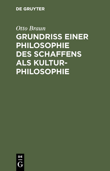 Grundriß einer Philosophie des Schaffens als Kulturphilosophie main product photo