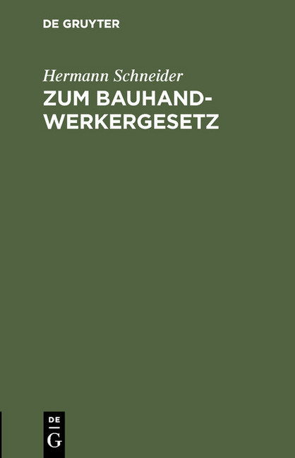 Zum Bauhandwerkergesetz main product photo