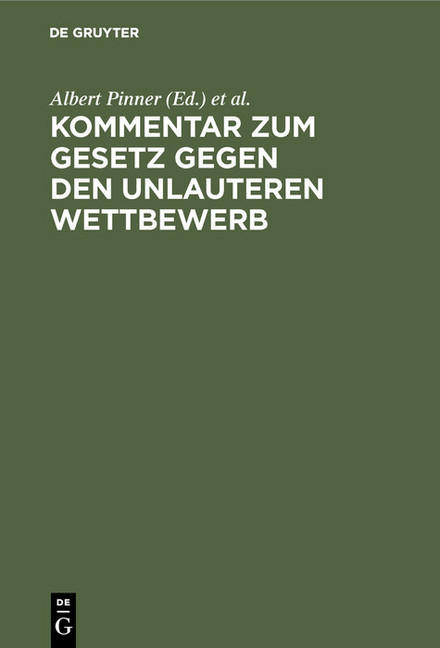 Kommentar zum Gesetz gegen den unlauteren Wettbewerb main product photo