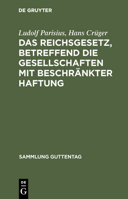 Das Reichsgesetz, betreffend die Gesellschaften mit beschränkter Haftung main product photo