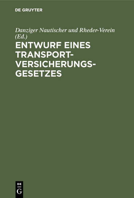 Entwurf eines Transportversicherungsgesetzes main product photo