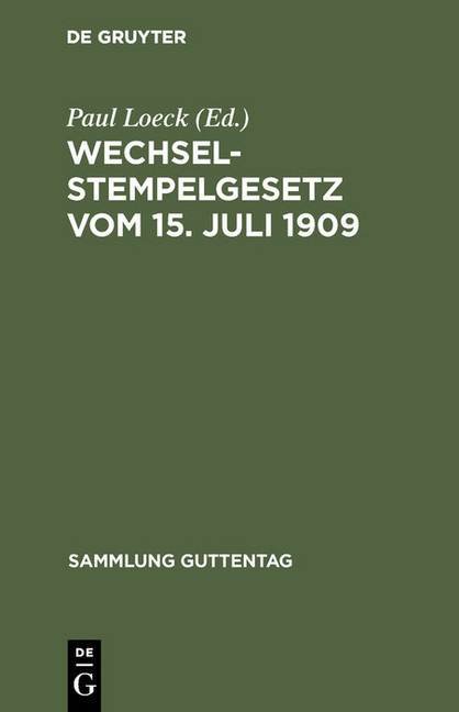 Wechselstempelgesetz vom 15. Juli 1909 main product photo